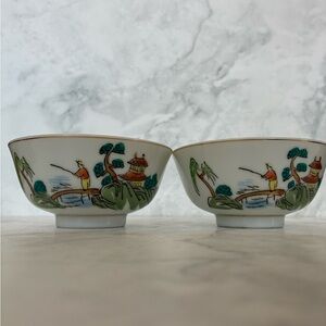 Vintage Japanese Set of Two Rice Bowls